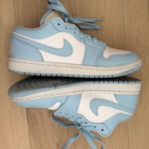 Nike Light Blue & White Air Jordan Low-Top Sneakers